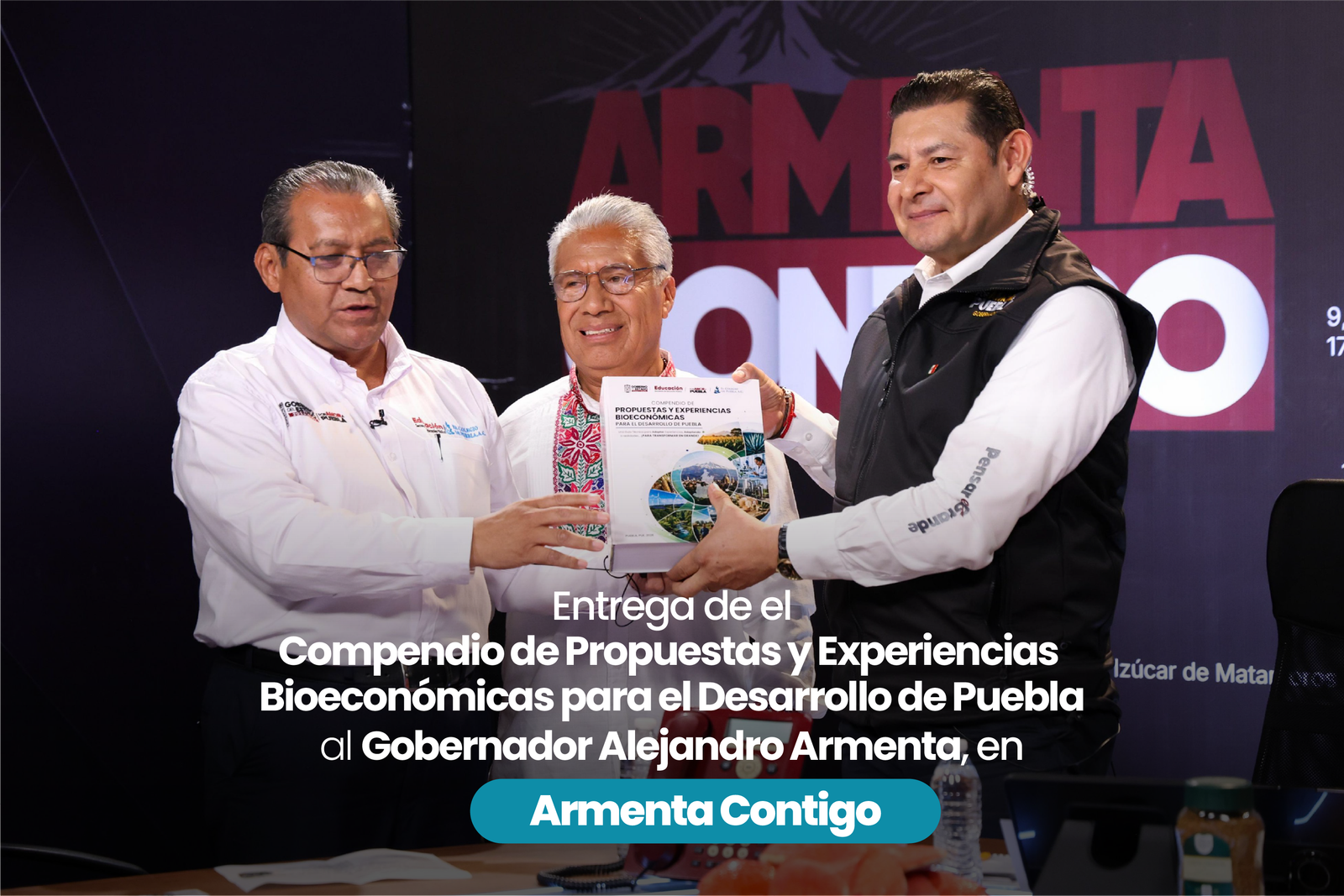 Presenta El Colegio de Puebla Compendio de Soluciones Bioeconómicas en La Mañanera y Armenta Contigo