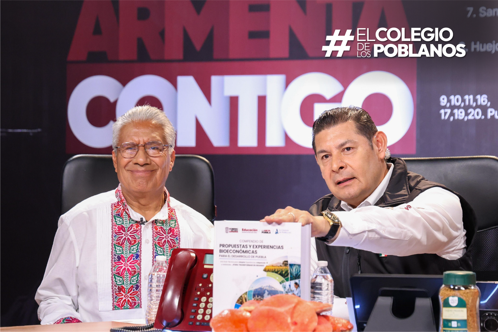 Fotografía de Presenta El Colegio de Puebla Compendio de Soluciones Bioeconómicas en La Mañanera y Armenta Contigo