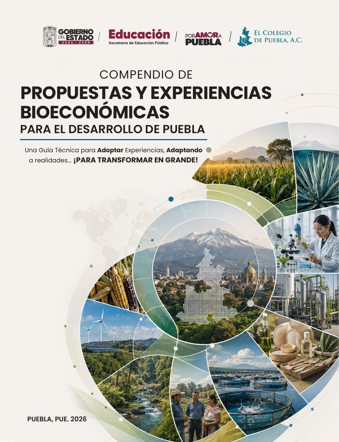 Portada del Compendio de Propuestas y Experiencias Bioeconómicas para el Desarrollo de Puebla